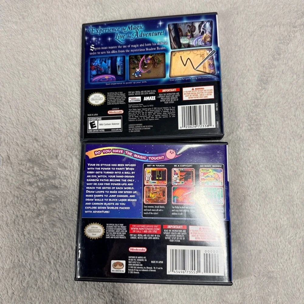 Nintendo DS Video Game Bundle Kirby Spyro Cases Manuals NO GAMES
